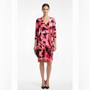 Cache Y2K  Pink and Black Wrap Dress